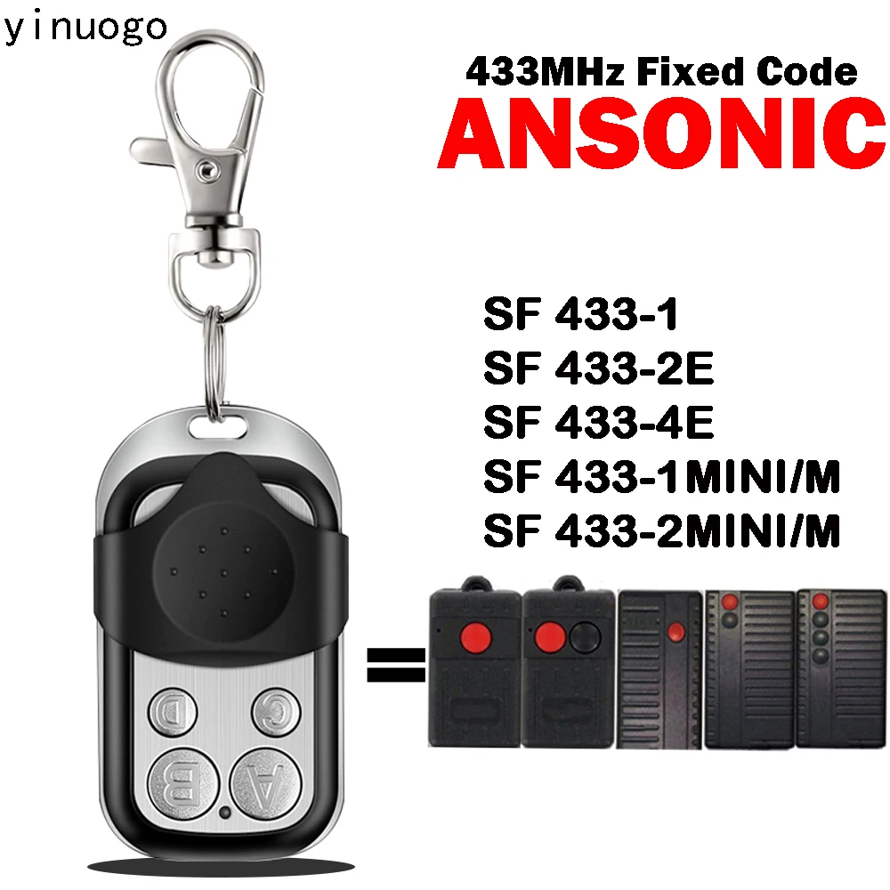 

Для ANSONIC SF 433-1/433-2E/433-4E/433-1 MINI/M/433-2 MINI/M гаражная дверь пульт дистанционного управления открывалка ворот 433,92 МГц фиксированный код