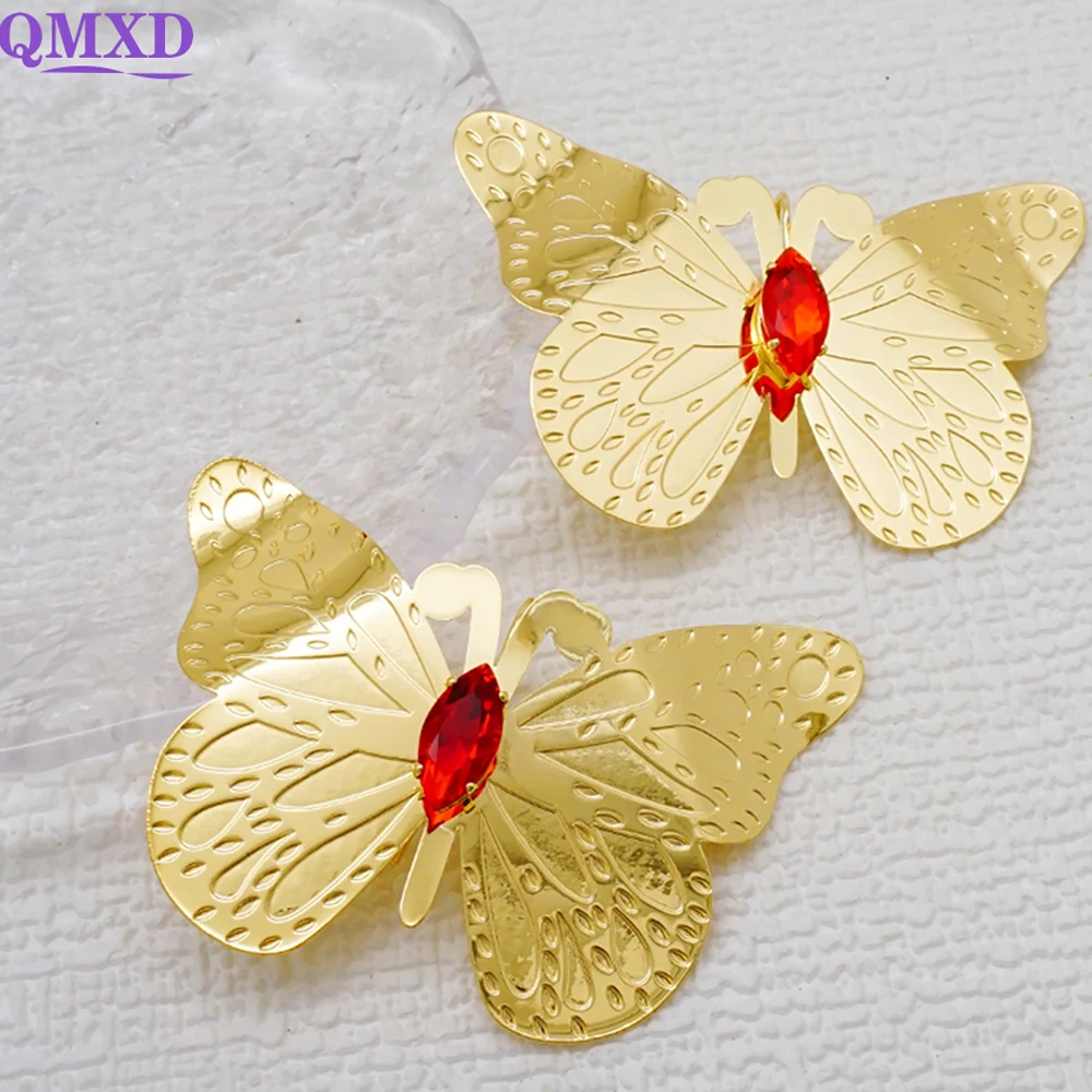 

Fashion Bohemia Dubai Gold Color Crystal Butterfly Earrings For Women Copper Statement Drop Earings Jewelry Accessory Daily Wear