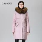 GASMAN женские зимние пальто 2021 длинное модное женское пальто с меховым воротником теплая Парка розовая Водонепроницаемая пуховая куртка для женщин 1821