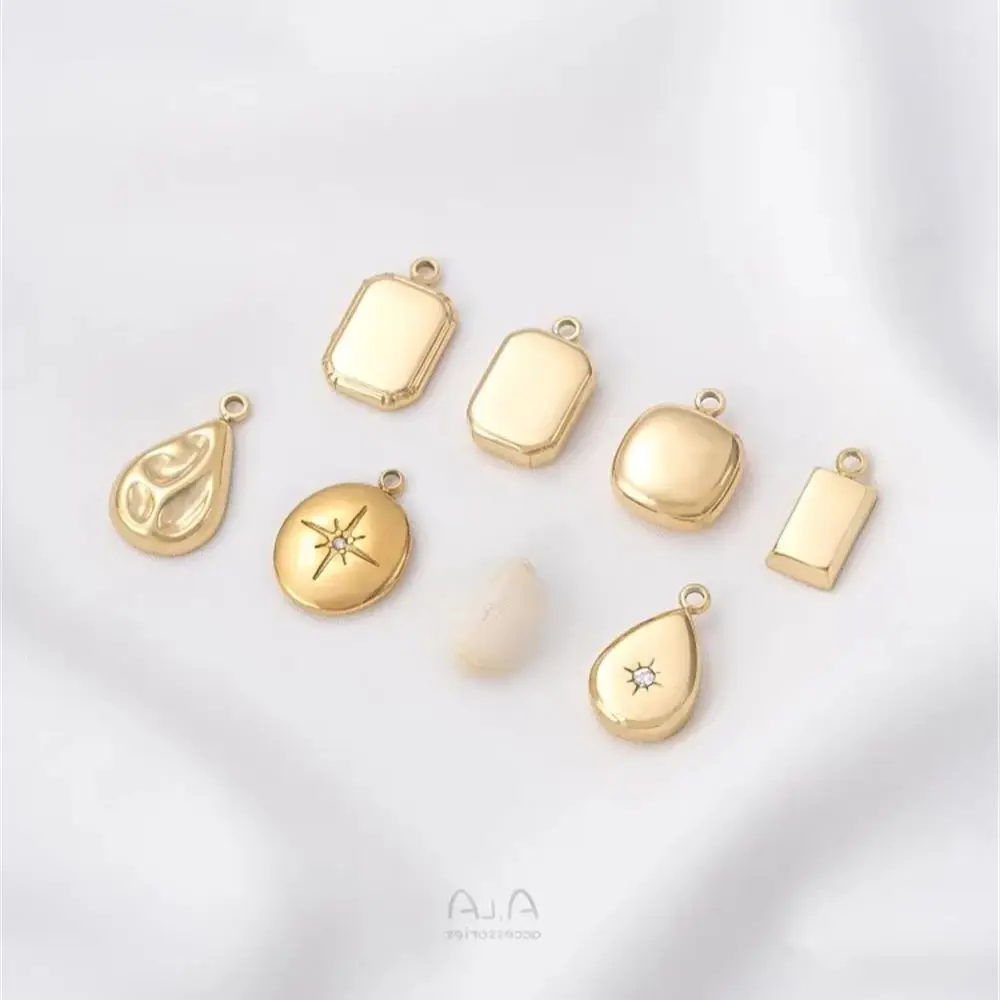 Титановая сталь вакуумное покрытие 14-каратное золото лицо геометрический