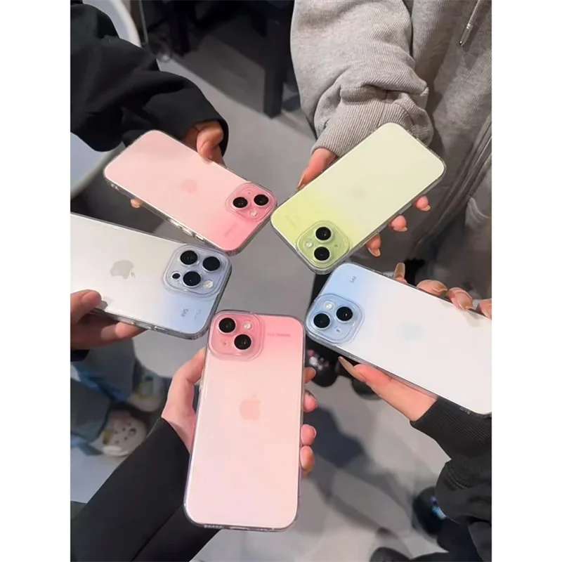 Мягкий чехол для телефона с градиентом цвета iphone 15 pro max 14 plus 11 13 12 силиконовая
