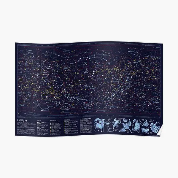 

Night Constellations Poster Painting Picture Decor Vintage Wall Art Modern Print Mural Home Decoration Funny Room No Frame