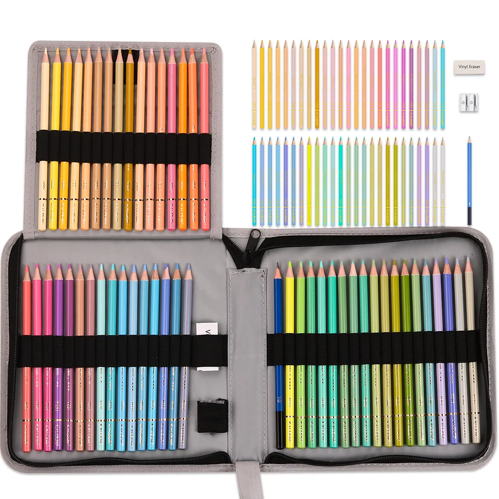 KALOUR Macarone Colored Pencils Art Supplies 53pc Set Lapicera Painting Pencil Professional Sketching Art Stationery Gifts