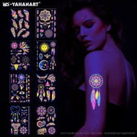1pcs creative personality fluorescent bronzing tattoo stickers european american fashion easy clean waterproof arm body stickers