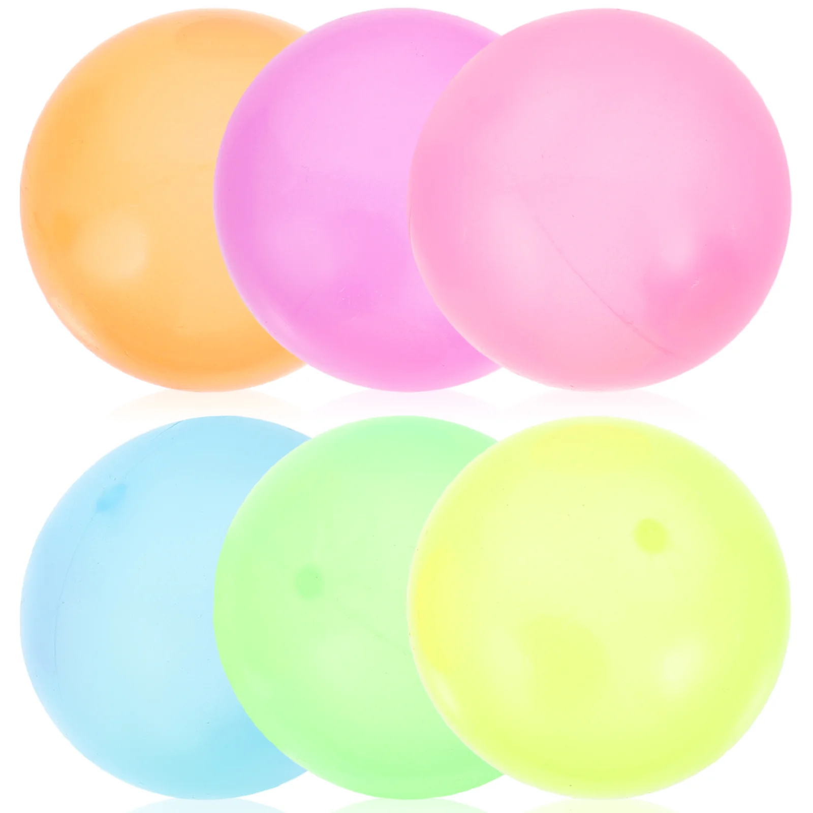 

6 Pcs Luminous Sticky Ball Adukt Toys Fidget Ceiling Balls Glow Glowing Tpr Kids Throwing Stress Child Indoor