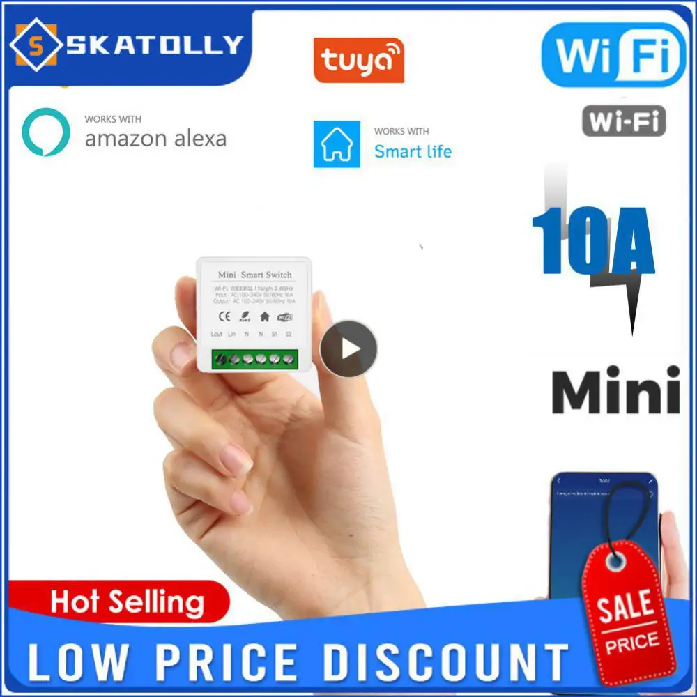 

1~8PCS Breaker Switch Module Wifi 10a Wireless Switches Timer Diy Smart Switch Tuya Remote Control Mini Smart Home Automation