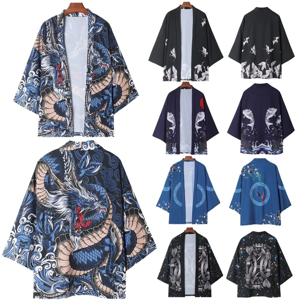

Color Cosplayer Anime Haori Cloak Loose Dragon Totem Cardigan Adult Cosplay Costume Chinese Style Taoist Robe Summer Kimono