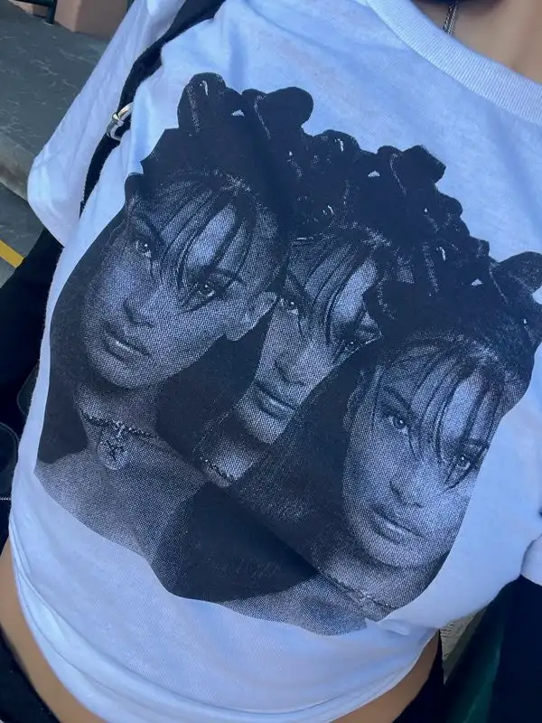 

Y2K Aesthetic Character Print 90s Women Hip Hop Punk Crop Tops Vintage T Shirt Streetwear Trash Harajuku Casual Short Sleeve