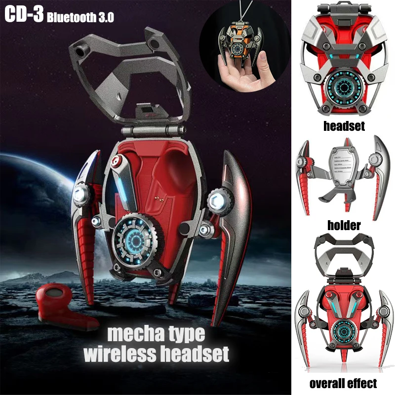 

2023 NEW INVA CD-3 Armor TWS FUTURE-MECHA Gaming Earbuds ENC Noice Cancelling Wireless Bluetooth Mechanical Style Headphones