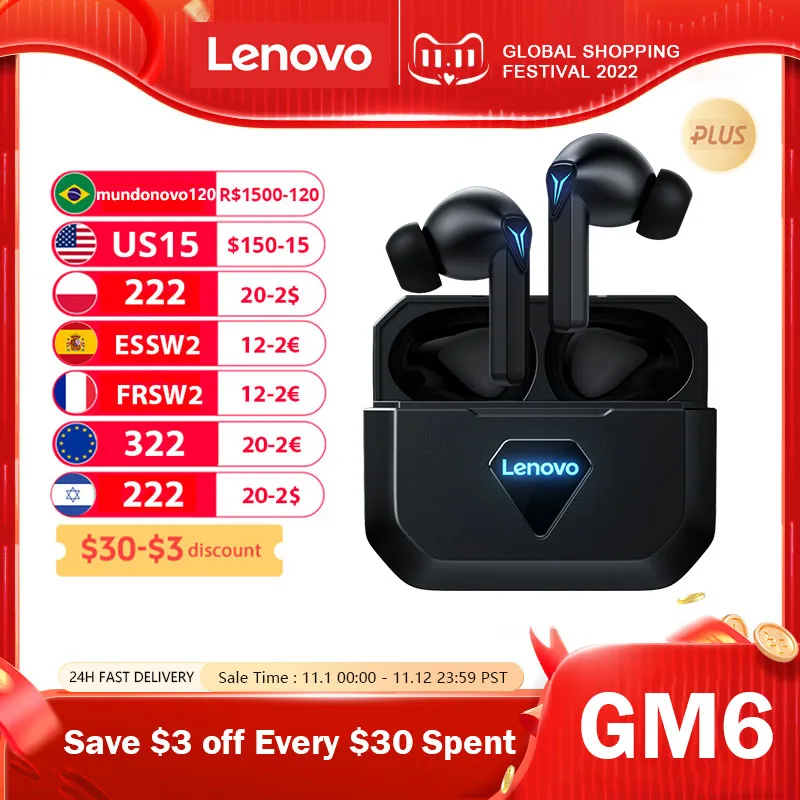 Ceny Oryginalny Lenovo GM6 Bluetooth 5.0 Słuchawki Bezprzewodowe Słuchawki Douszne Do Gier Inteligentny Pilot Słuchawki Niskie Opóźnienie Słuchawki Z Mikrofonem Tanie Oryginalny Lenovo GM6 Bluetooth 5.0 Słuchawki Bezprzewodowe Słuchawki Douszne Do Gier Inteligentny Pilot Słuchawki Niskie Opóźnienie Słuchawki Z Mikrofonem