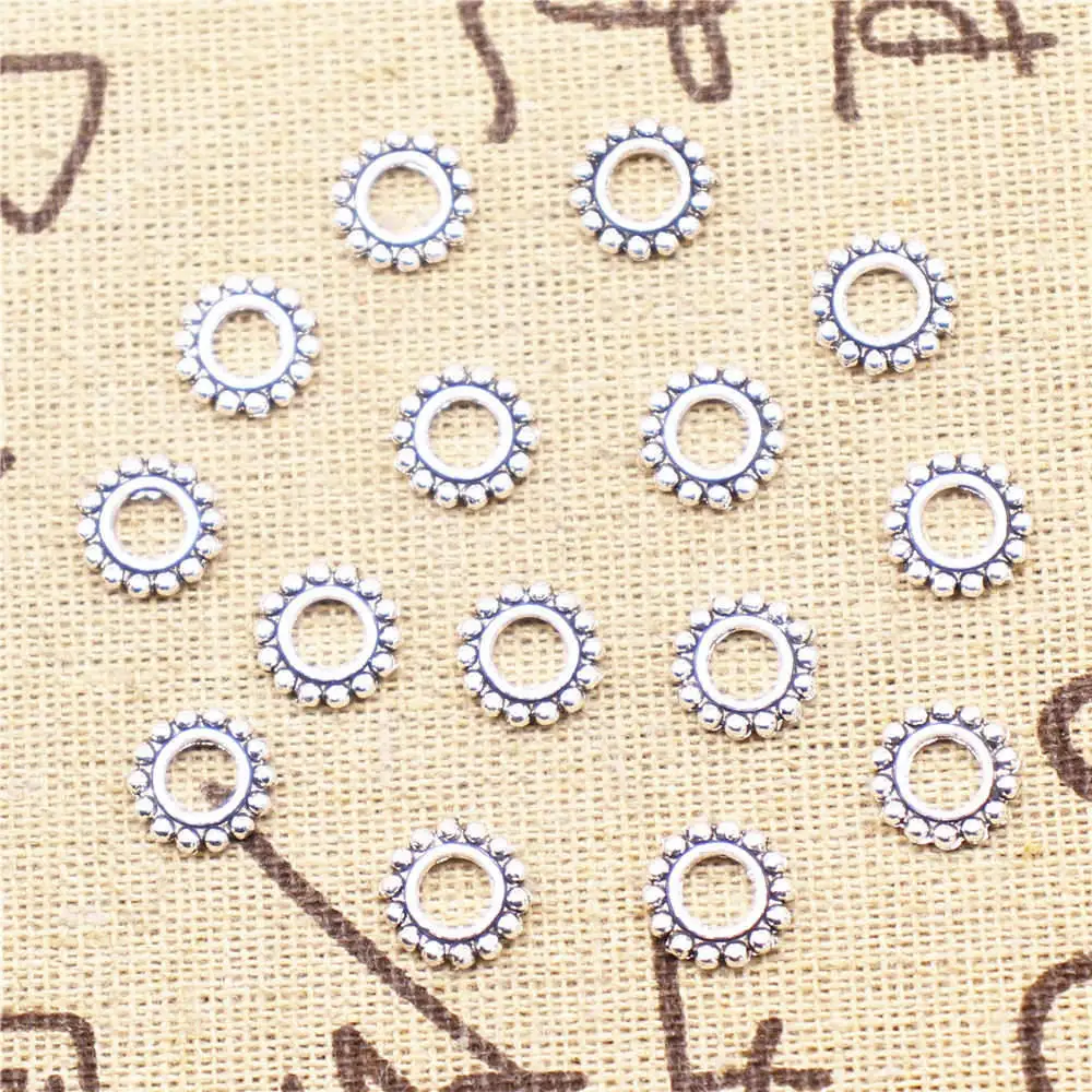 

30 шт старинный серебряный цвет 10x10 мм Torus Septa разделитель Ручные ювелирные изделия Diy