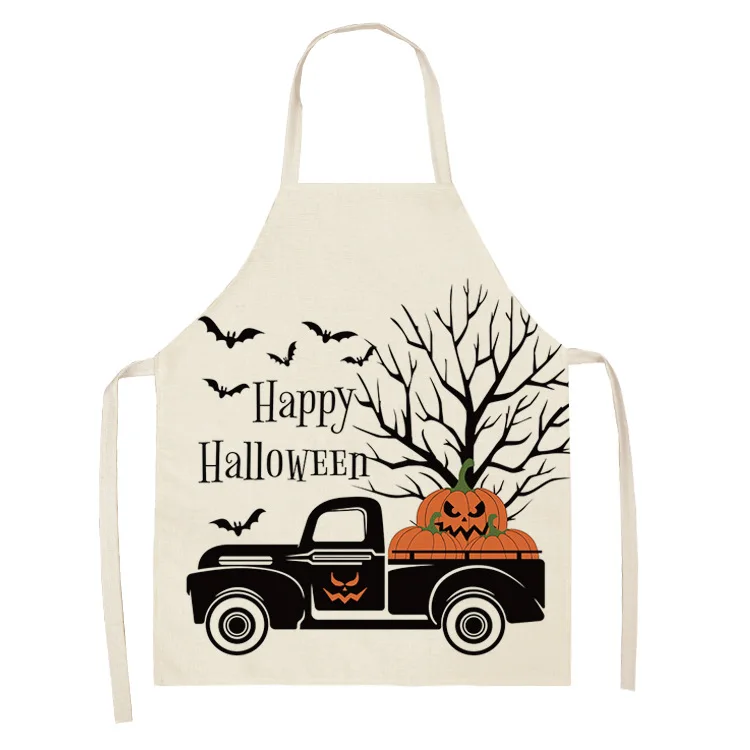 

Кухонный Фартук, фартуки для Хэллоуина в виде тыквы, конфет, фартуки для женщин и мужчин, антиобрастающие инструменты для уборки дома, льнян...