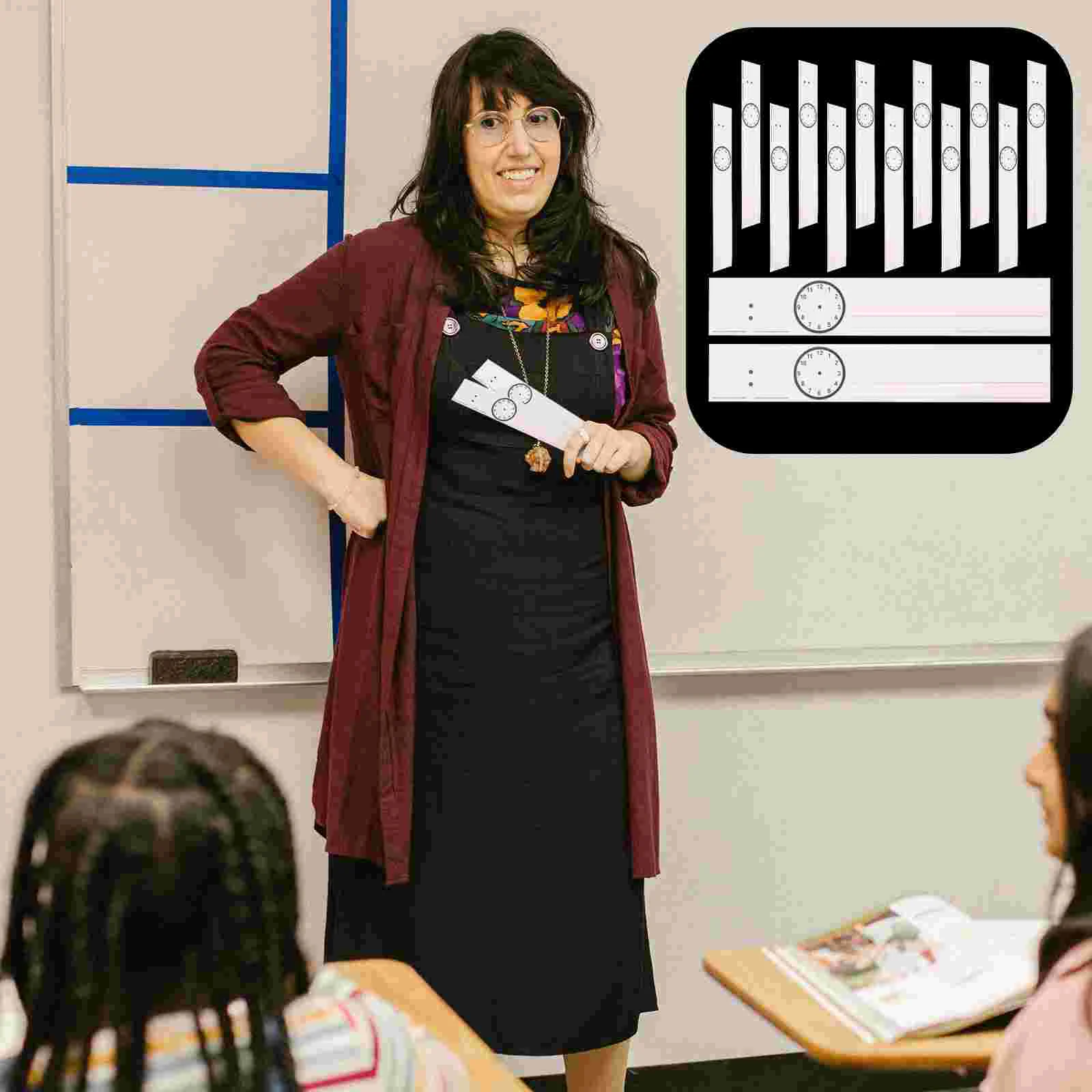 

18 Sheets Kids Clock Learning Sentence Bar Word Strips Student Supplies Cards Child