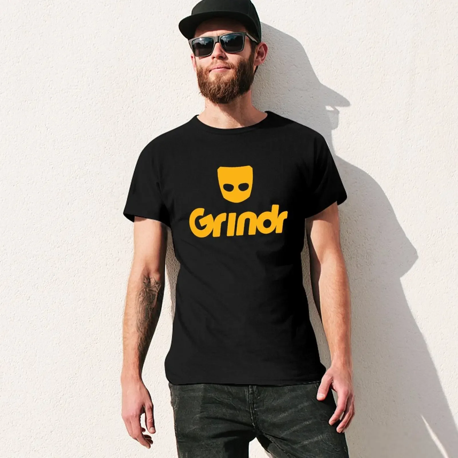 Классическая футболка с логотипом grindr коротким рукавом женские топы простые