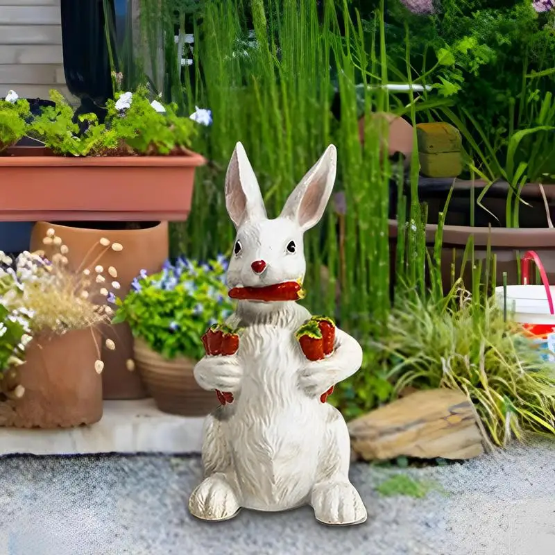 

Garden Rabbit Resin Statues Rabbit Garden Decor Bunny Resin Statue Outdoor Animal Sculpture for Lawn Patio Garden Easter Bunny