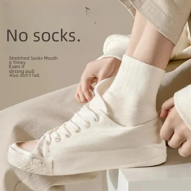 Женские летние короткие носки Langmao из 100% хлопка черные белые серые