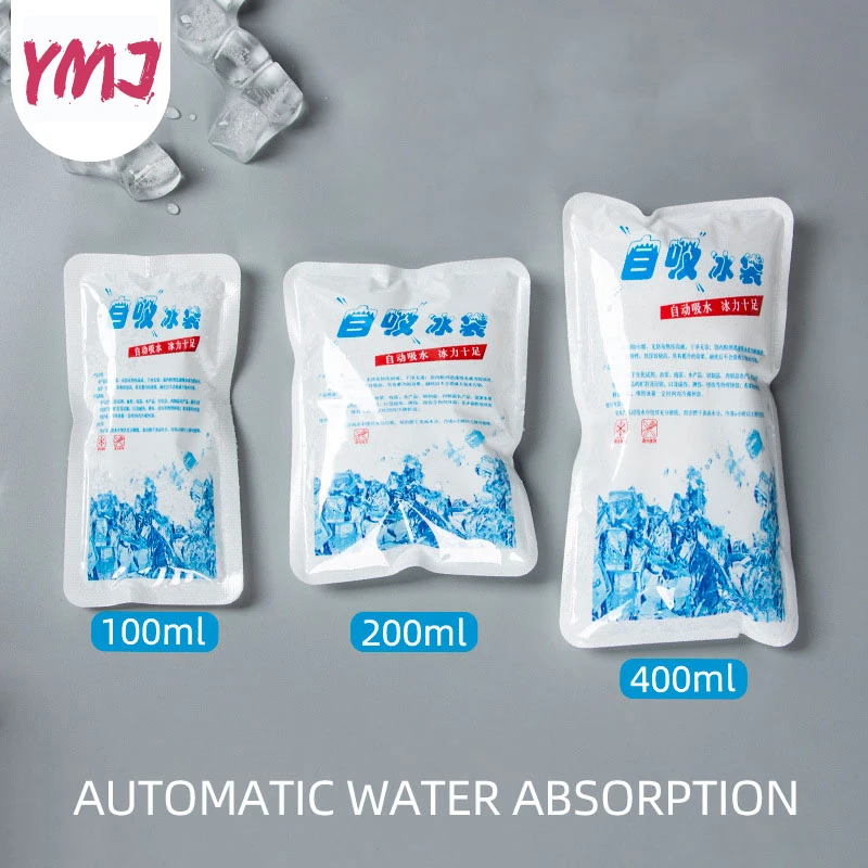 5Pcs Reusable Gel Ice Bag Automatic Water Absorption Insulated Ice Pack Pain Cold Compress Cooling Bag Food Keep Fresh Ice Pack