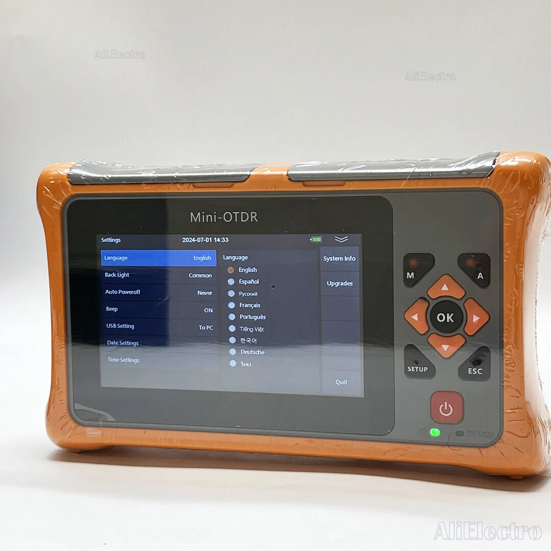 Мини-рефлектометр OTDR с оптическим кабелем OPM OLS VFL тестер сенсорным экраном 1550 нм