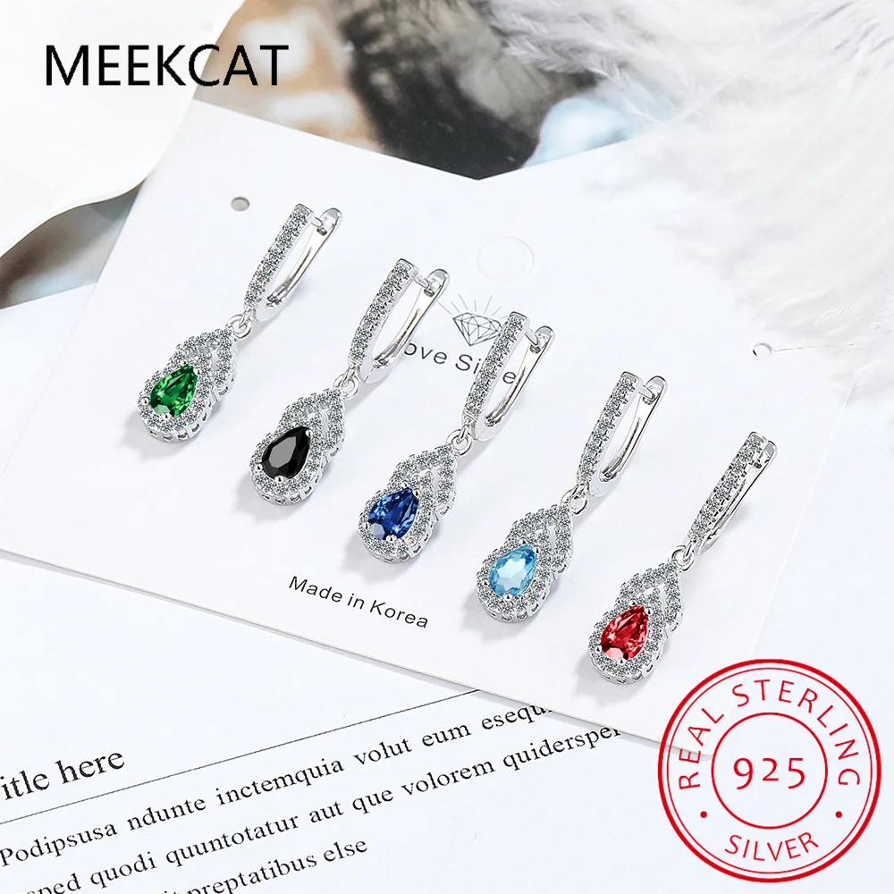 Серьги-капли из синего топаза