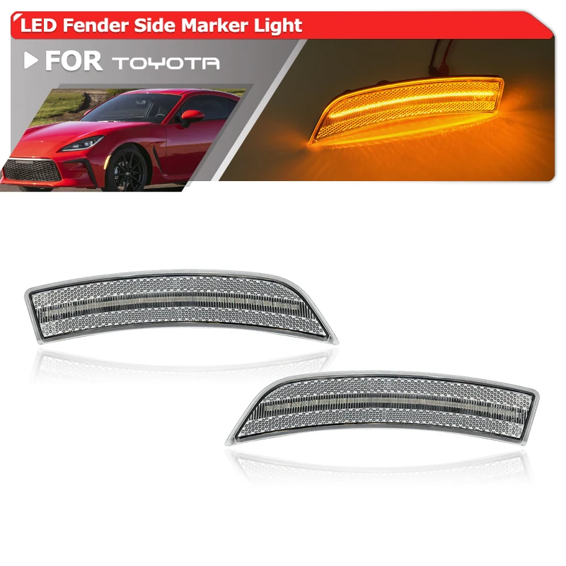 

2x For Toyota GR86 ZN8 For Subaru BRZ ZD8 2022 2023+ Bumper Amber Led Fender Side Marker Light Turn Signal Blinkers 84411-CC010
