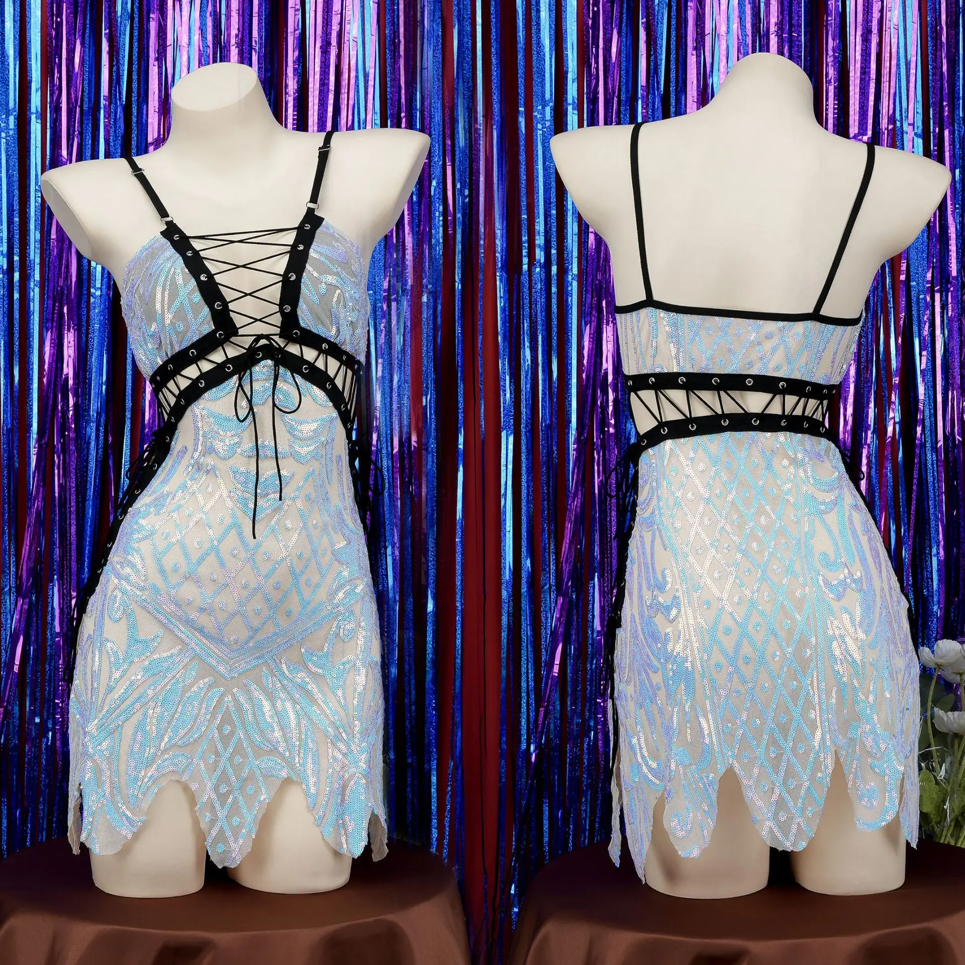 

Платье Русалка, сексуальное и Забавное платье, ночная рубашка с открытой спиной и блестками на бретелях, сексуальное платье русалки на бретелях