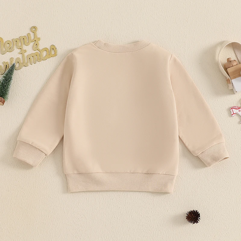 ma&ampbaby 6M-4Y Christmas Newborn Infant Toddler Boy Girl T shirt Letter Tree Embroidery Long Sleeve Loose Tops Xmas Costumes