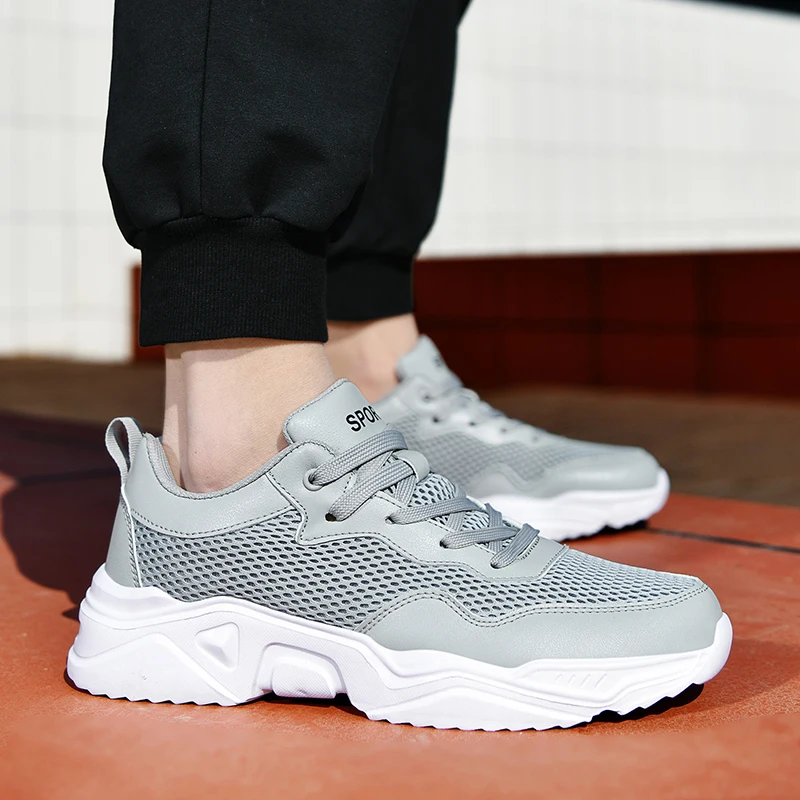 Man Sneakers Youth Tennis Shoes Casual Flat Mesh Summer Outdoor Mesh Walking Shoes Size 38-46