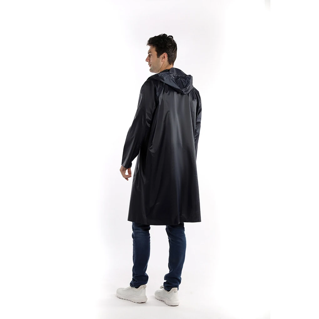 

Men Long Rain Coat Hiking Camping Poncho Hooded Windproof Raincoat Climbing Polyester Rainwear Cycling Rain Cover