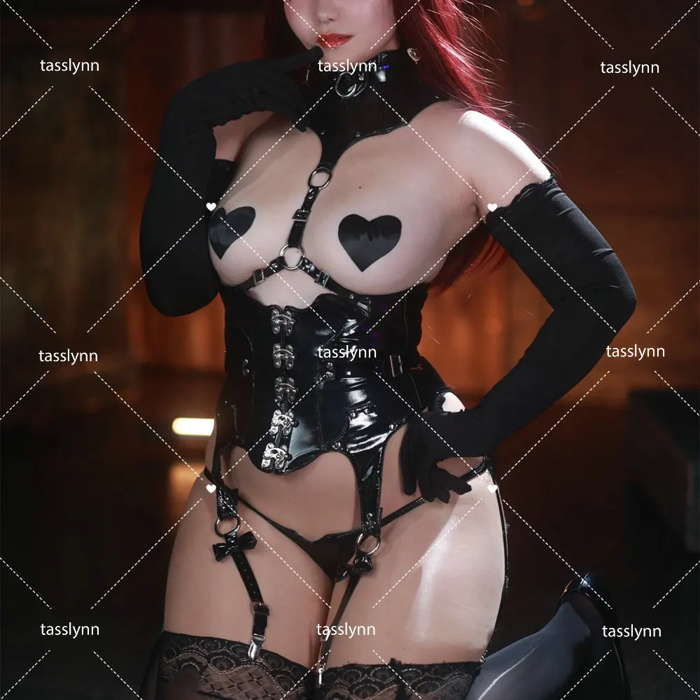 Сексуальный темный костюм с волком и подругой Альбедо карнавальный кожаное