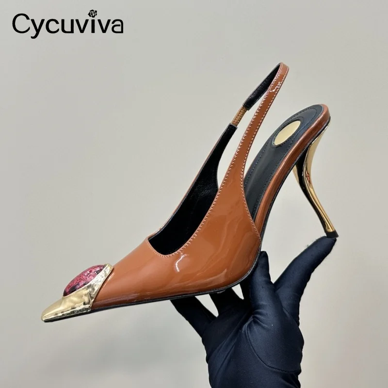 Лидер продаж кожаные туфли на высоком каблуке с кристаллами женские