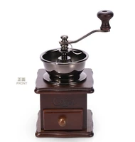 manual coffee grinder retro beech hand cranked bean grinder wood grinder ceramic core grinder grinds coffee beans