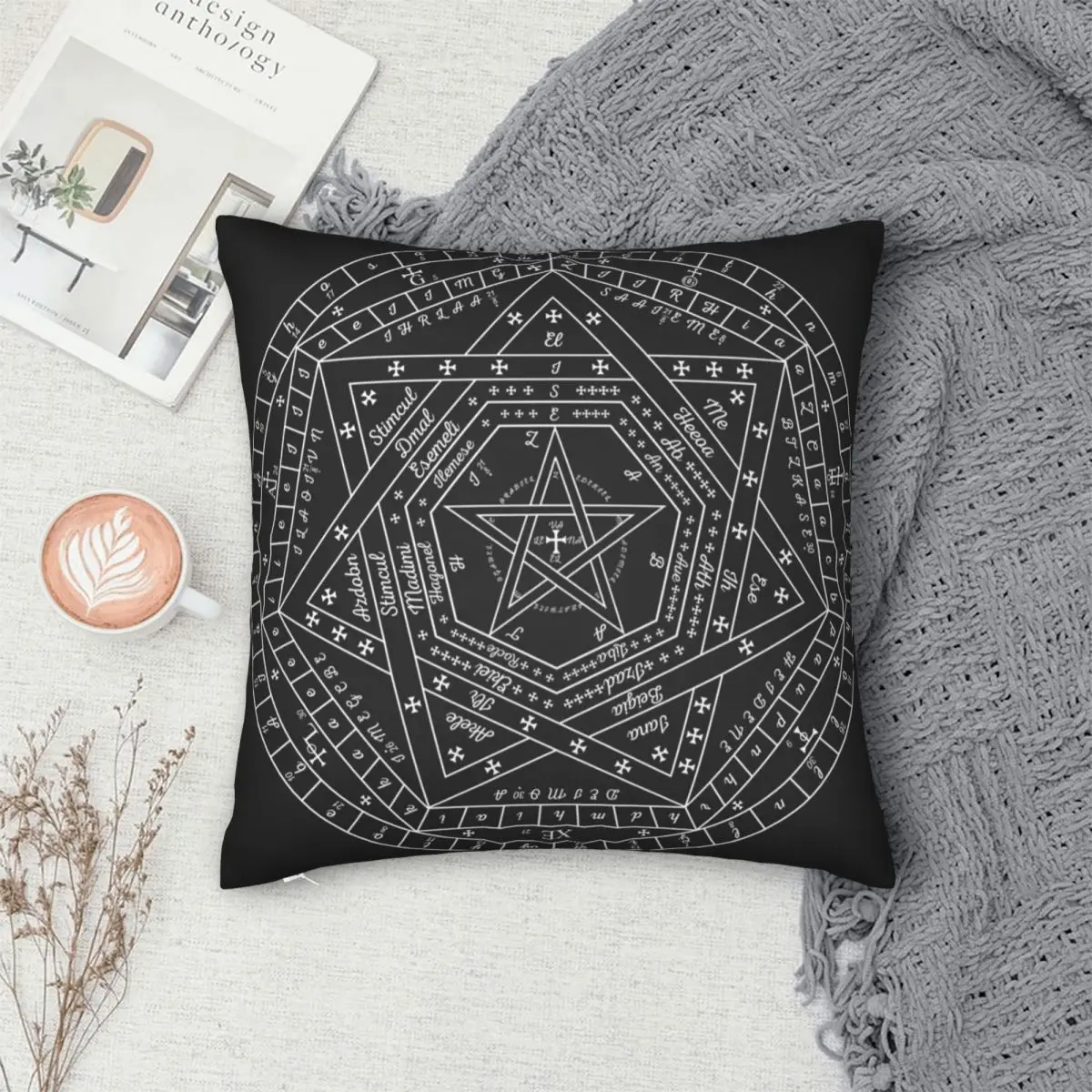 Sigillum Dei Aemeth чехол для подушки из полиэстера и льна с бархатным узором на молнии