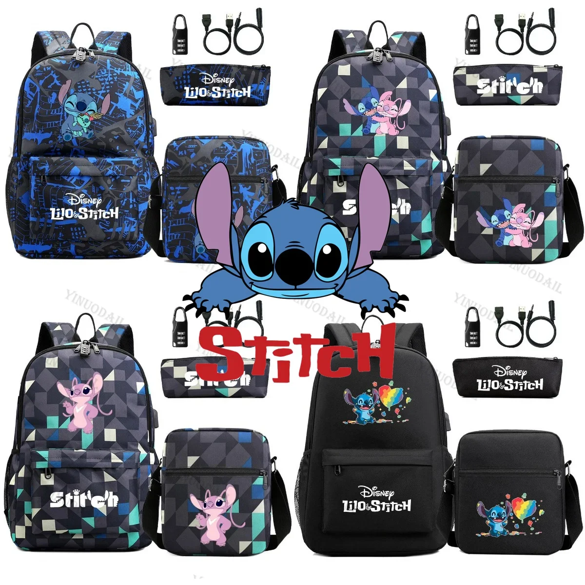 Комплект из рюкзака и сумки с замком An-ti USB-портом