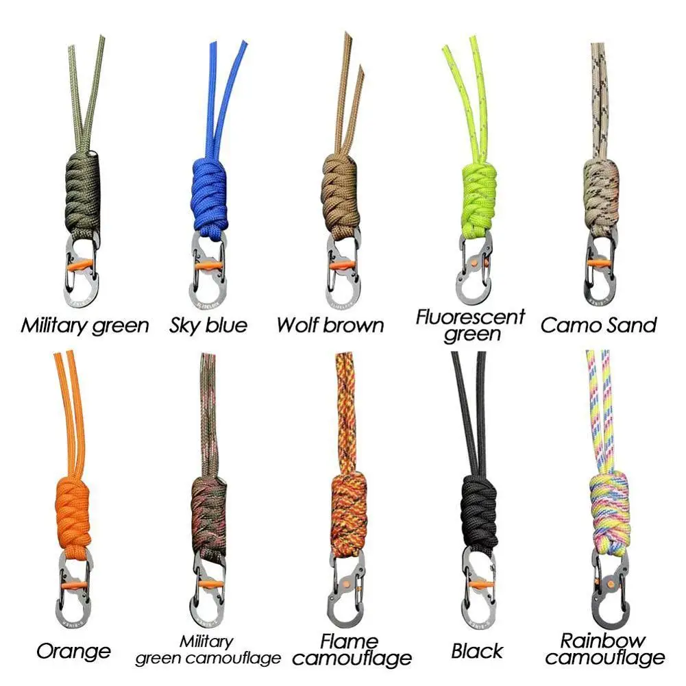 

Paracord Keychian With Metal Clips High Strength Anti-theft Outdoor Handwoven Lanyards Buckle Key Ring