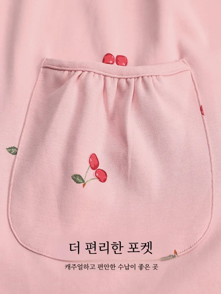 Langsha женские пижамы весенне-осенний комплект из чистого хлопка кардиган с