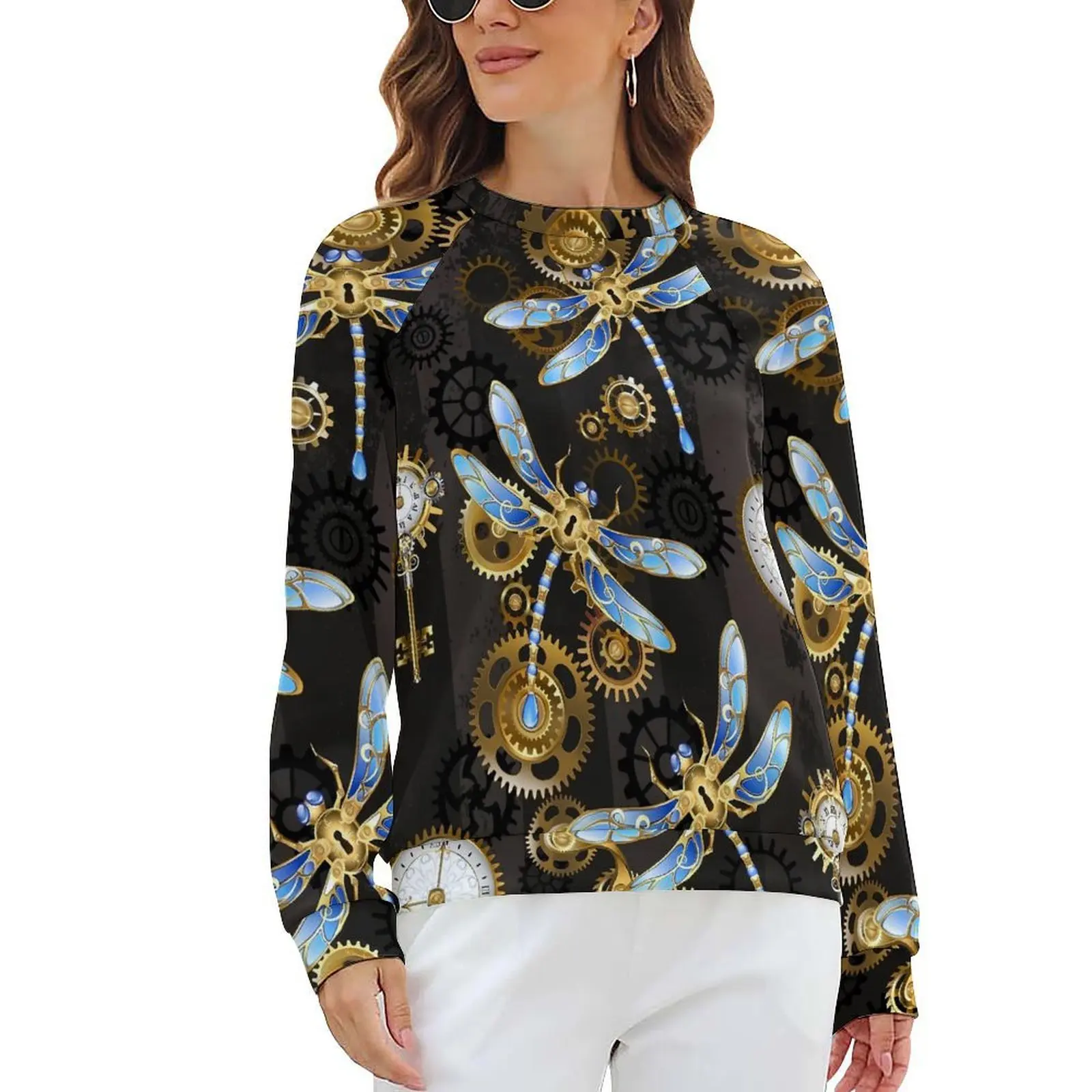 Толстовки со стрекозами в стиле стимпанк абстрактные животные хип-хоп большие