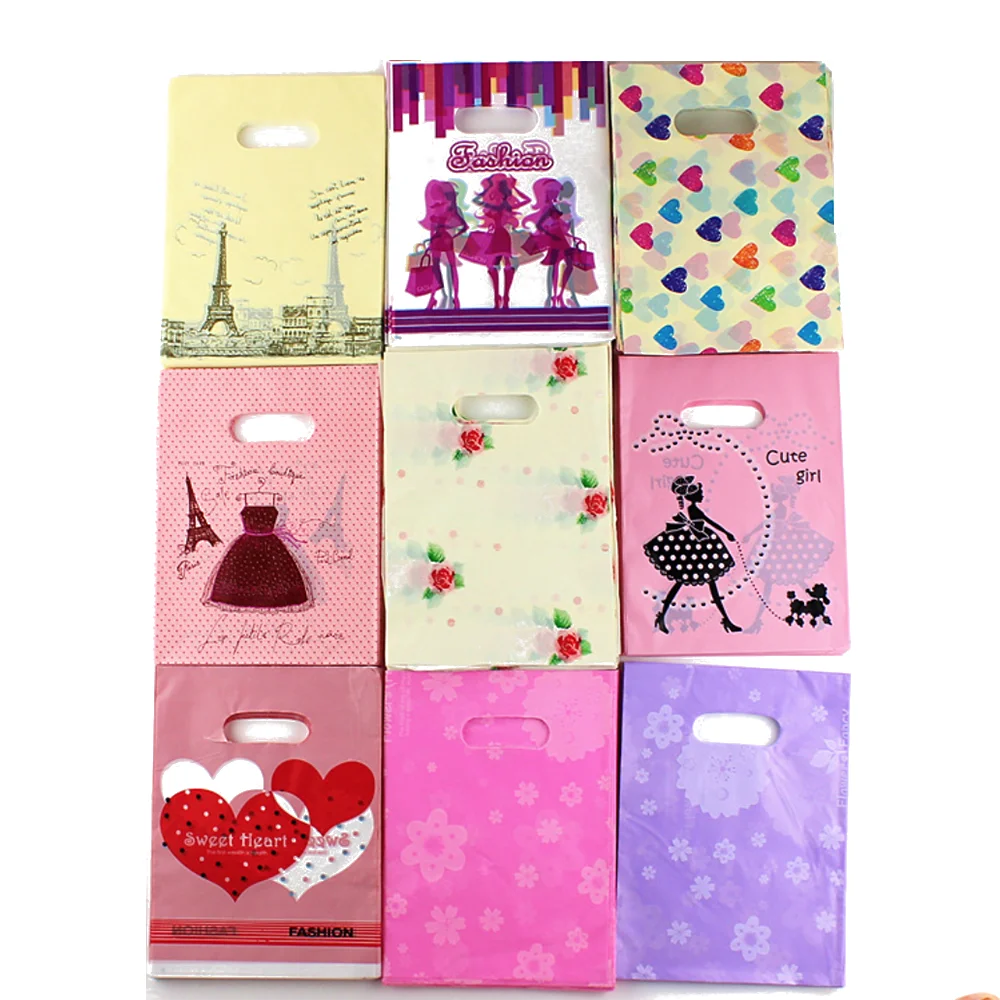 

100Pcs/lot Small Plastic Bags for Business Wedding Candy Pouch Christmas Packaging Gift Bags