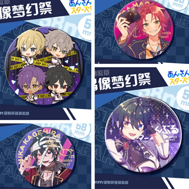 

Ensemble Stars Brooch Virtual Idol Laser Cullet Badges Pins Cosplay Anime Kiryu Kuro Kagehira Mika Brooches for Women Accesorios