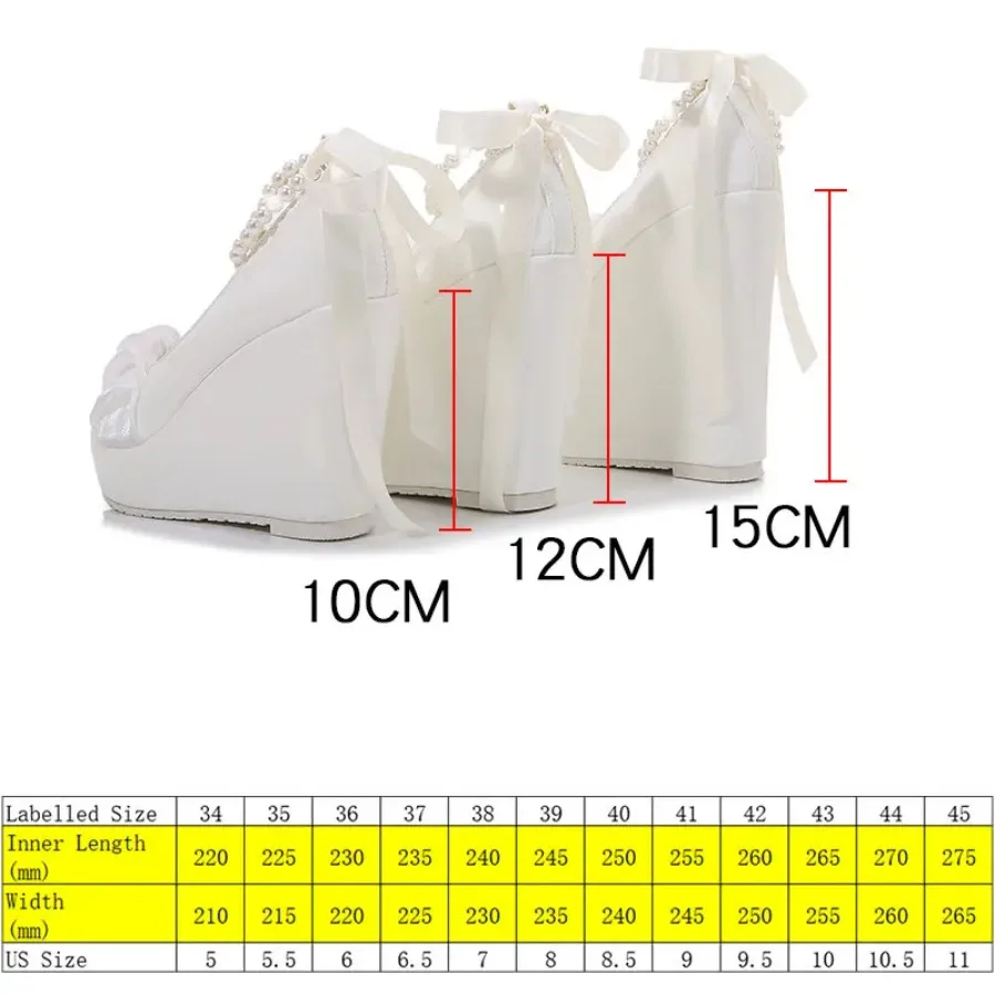 Женские свадебные туфли-лодочки на высоком каблуке 15 см 12 10