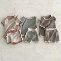 korean ins style childrens clothing casual sports short sleeved suit unisex baby summer fashion two piece set