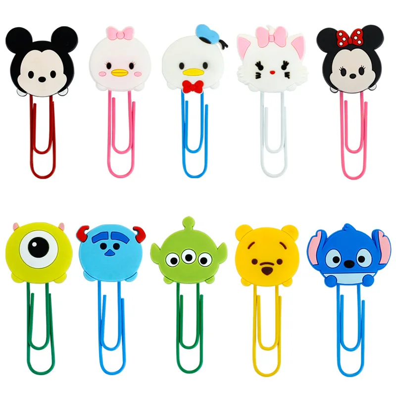 

Disney Cartoon Bookmarks Page Holder Mickey Mouse Stitch Page Holder Paper Clip Office School Supplies Student Stationery