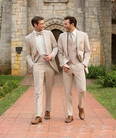 blazer sets beige groom tuxedos groomsman suit italian style wedding prom party suits for men bridegroom suitjacketpant