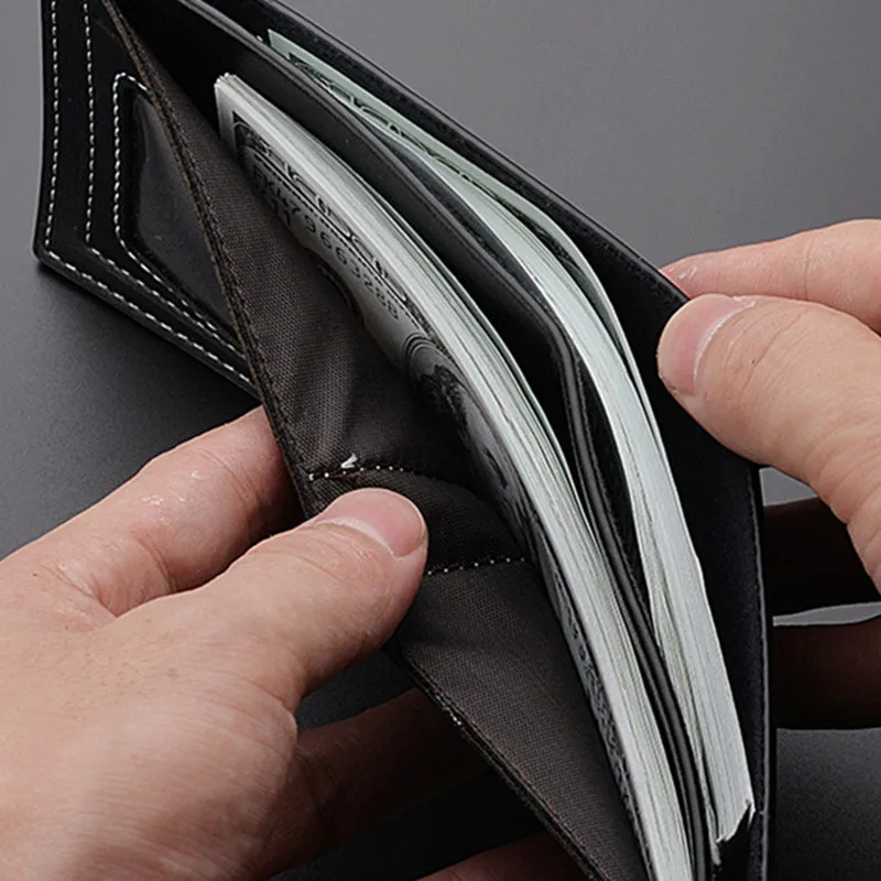 hot sale new mens wallet casual two fold short horizontal mens wallet pu solid color mens open coin purse luxury brand wallet free global shipping
