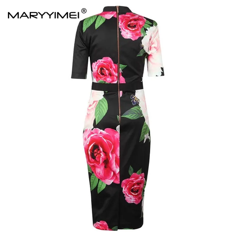 Модное дизайнерское летнее женское платье MARYYIMEI с V-образным вырезом и коротким