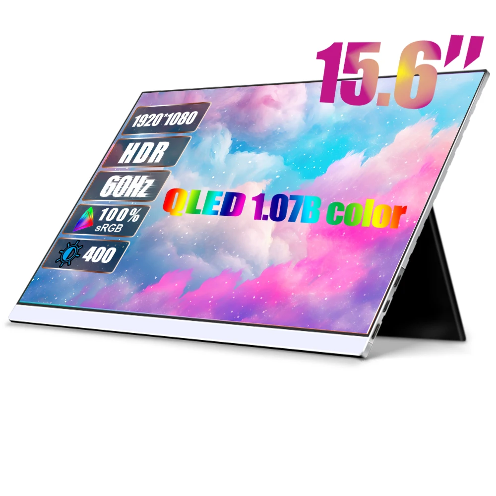 

15.6 Inch QLED 100%DCI-P3 Portable Monitor 1080P 1.07 Billion Color 400Nit IPS Display Game Screen For PC Mac Xbox PS4/5 Switch