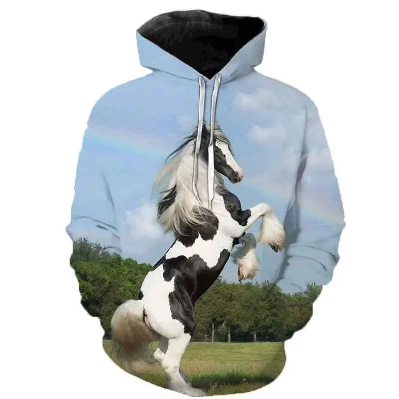 Autumn Funny Animal Horse 3D Print Hoodies Men Women Fashion Casual Sweatshirts Oversized Hoodie Pullovers Tracksuit Clothing