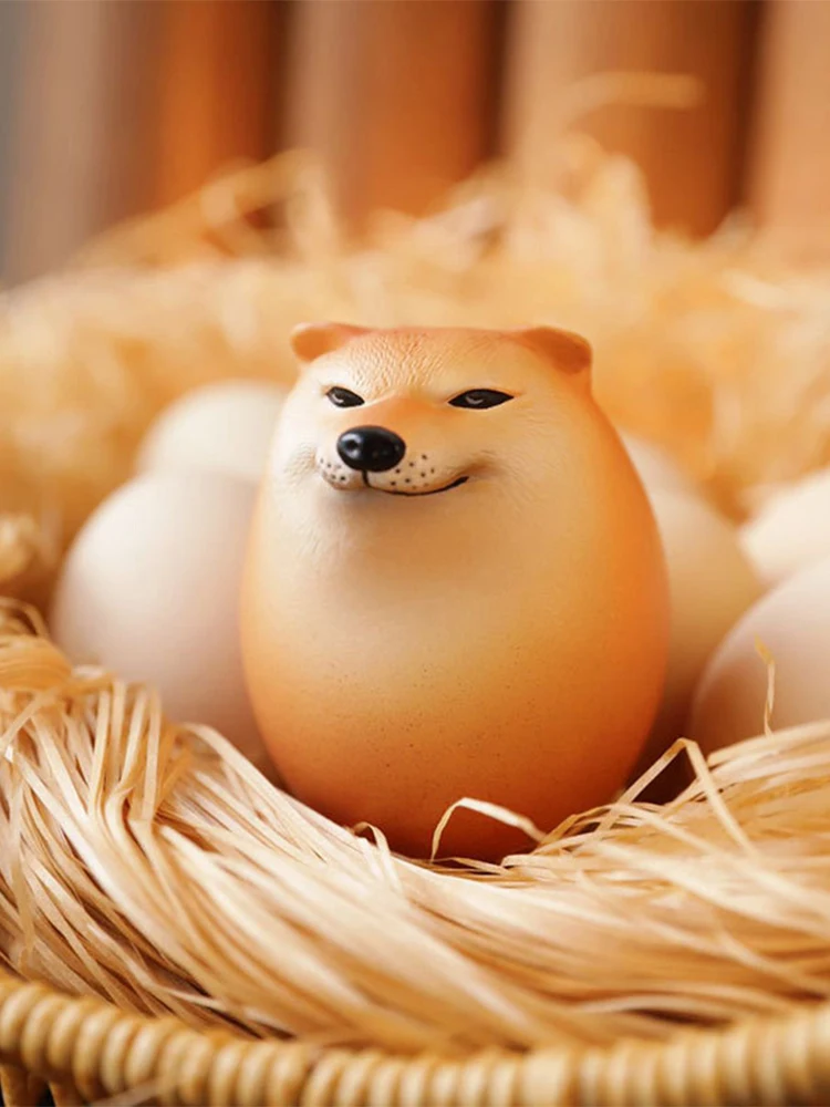 

1 шт. реалистичная форма яйца Сиба-ину, настольное украшение из ПВХ, украшения для собаки и яйца для дома, офиса, веселые рождественские подарки