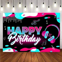 pop music melody play backdrop boys girls happy birthday party dynamic musical note photography background photo studio banner