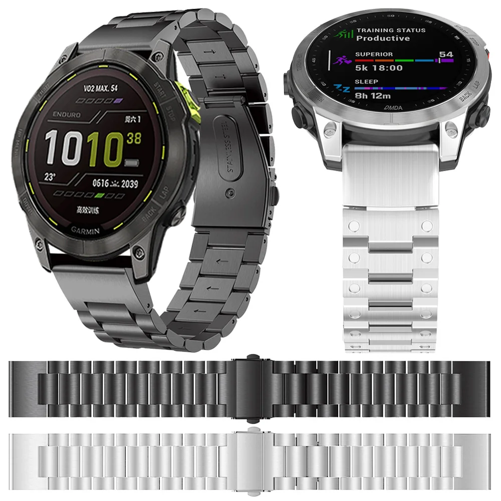 

22/26mm QuickFit Stainless Steel Strap For Garmin Descent Enduro Mk2/Mk2i/Mk1/G1 Watch Band Bracelet Metal Belt correa Wristband