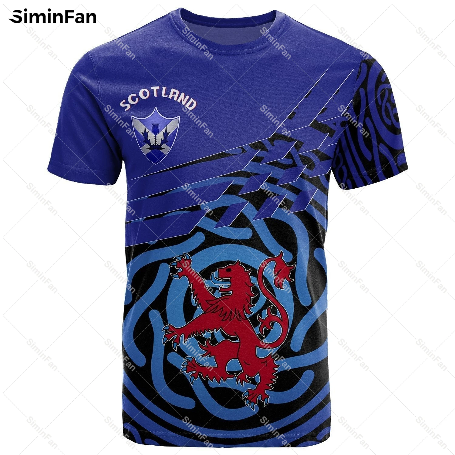 

Scotland Scottish Flag Lion 3D Full Printed T-Shirt Men Tshirts Summer Round Neck Tee Female Casual Top Unisex Shirts Streetwear